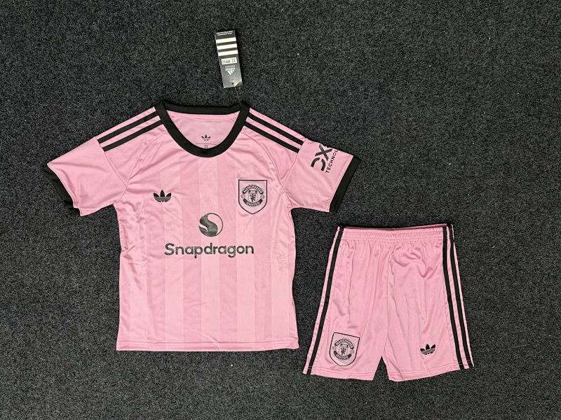 Kids Man Utd Galkeeper Soccer Uniform 25 26-bingyue