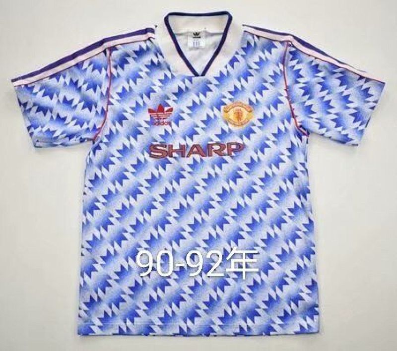 Retro Man Union Blue Soccer Jersey 1990-1992