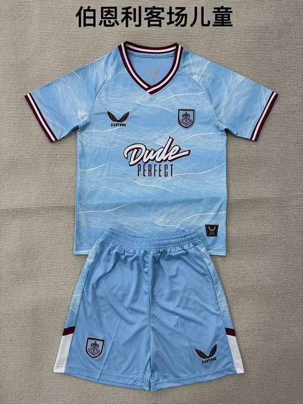 Kids Burnley Away Soccer Uniform 25 26