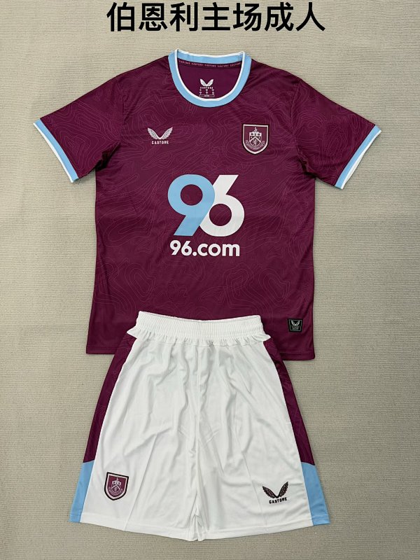 Burnley Home Soccer Uniform 25 26