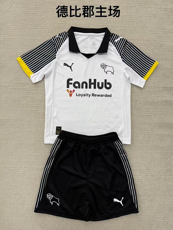 Adults And Kids Derbyshire Home Soccer Uniform 2025 2026-Li