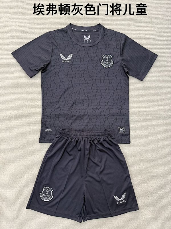 Kids Everton Goalkeeper Soccer Uniform 25 26-Li