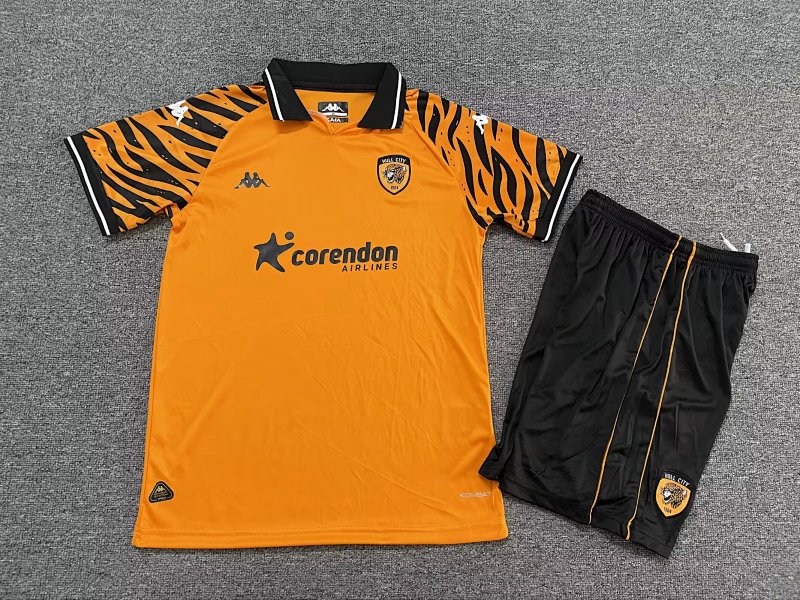 Kids Hull City Home Soccer Uniform 25 26-1040
