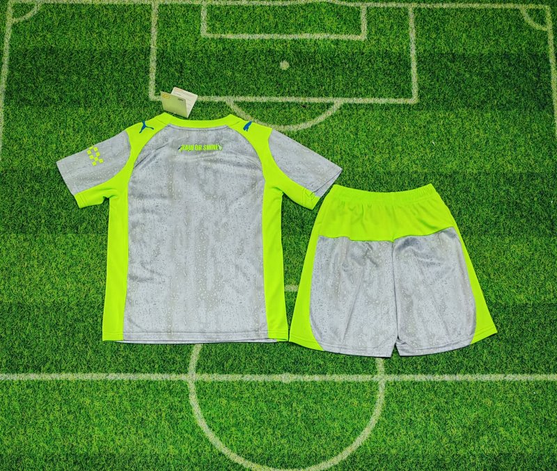 Kids Man City Third Away Soccer Uniform 25 26-abc