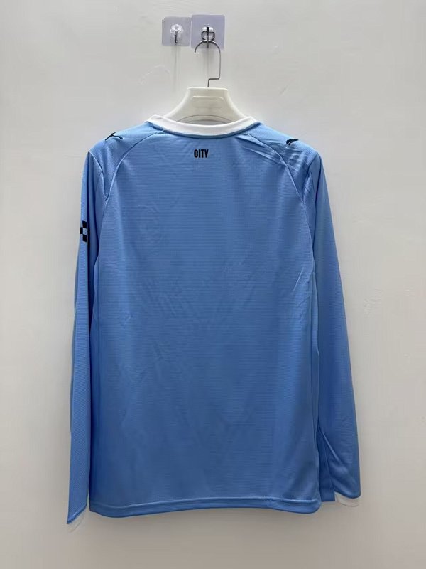 Man City Home Long Sleeve Soccer Jersey 2025 2026-509