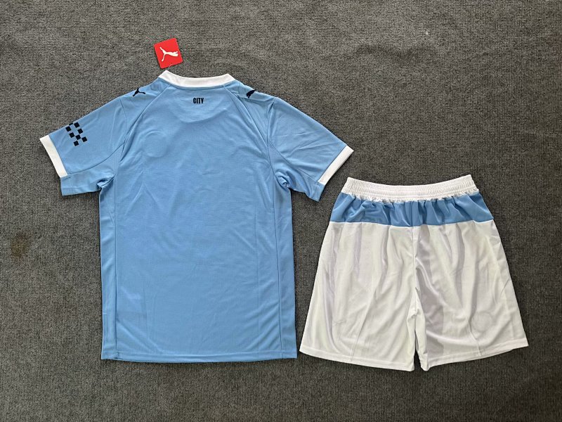 Adults And Kids Man City Home Soccer Uniform 2025 2026-fuli