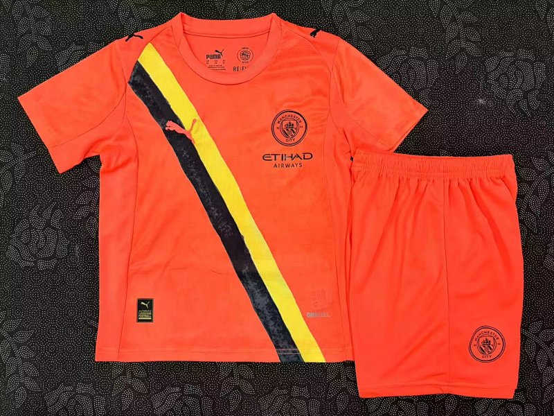Kids Man City Goalkeeper Soccer Uniform 2025 2026-afa