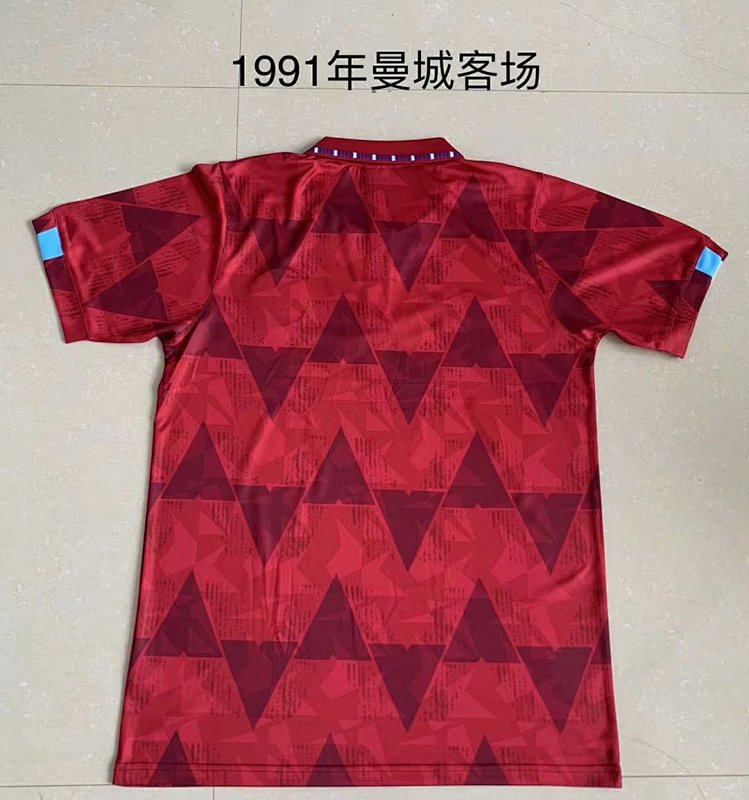 Man City Away Retro Soccer Jersey 1991 92