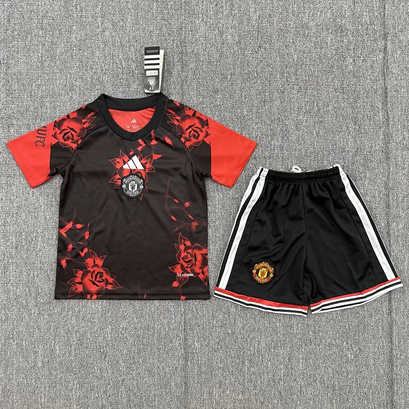 Kids Man United Home Soccer Uniform 26 27