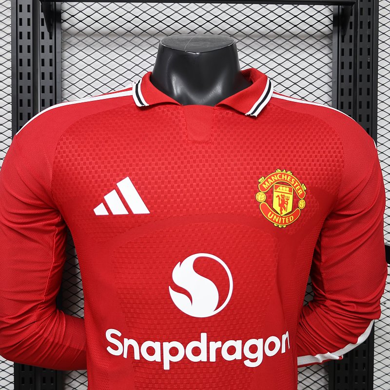 Player Version Man United Home Long Sleeve Soccer Jersey 26 27