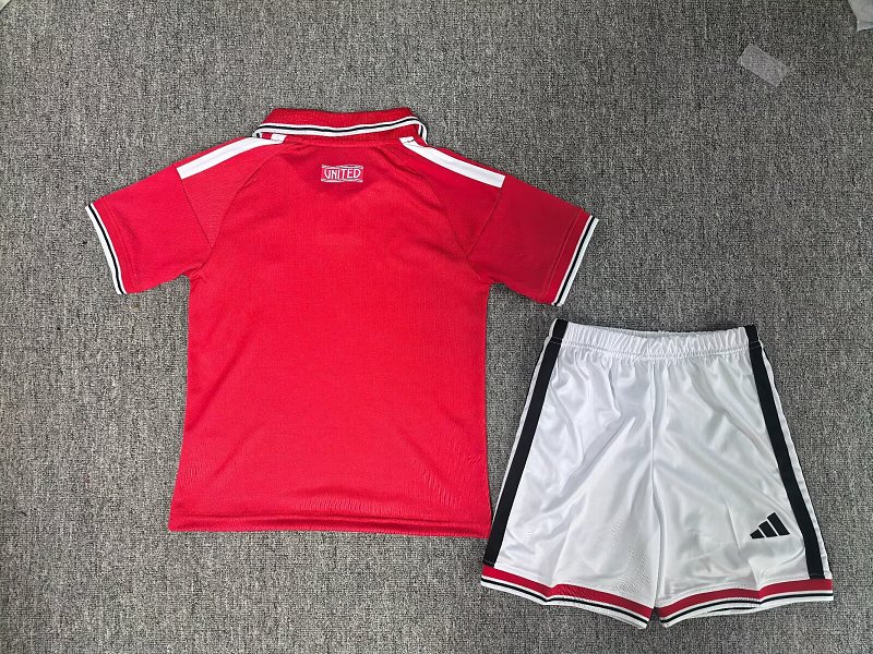 Kids Man United Home Soccer Uniform 26 27