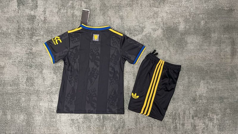 Kids Man United Third Away Soccer Uniform 2025 2026-saikeer