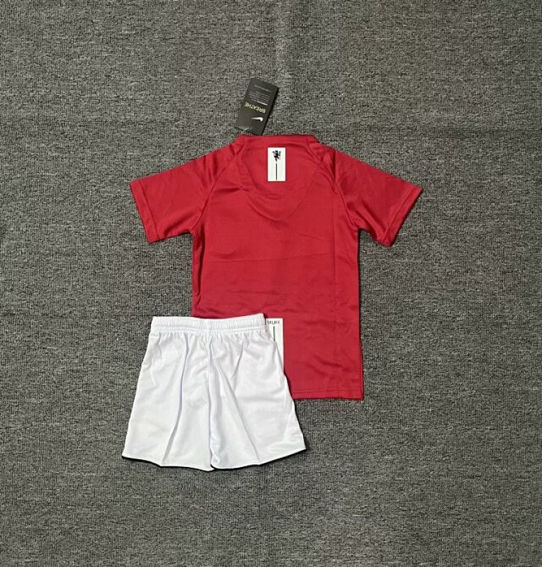 Retro Kids Man United Home Soccer Uniform 2007 2008-wande