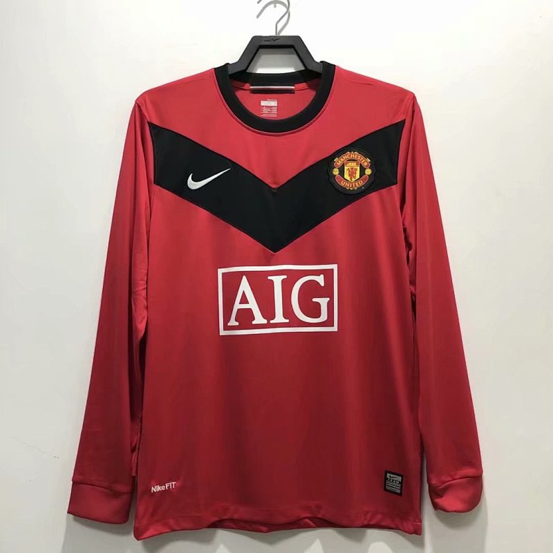 Man United Retro Home Long Sleeve Soccer Jersey 2010