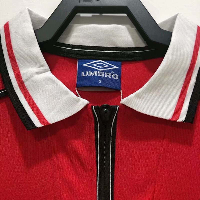 Man United Red Retro Soccer Jersey 1998 99