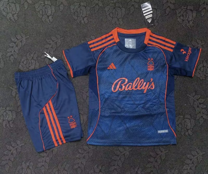 Kids Nottingham Forest Third Away Soccer Uniform 25 26-afa