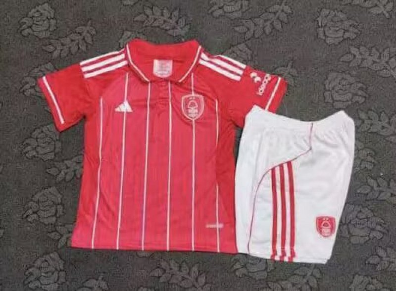 Kids Nottingham Forest Home Soccer Uniform 2025 2026-afa