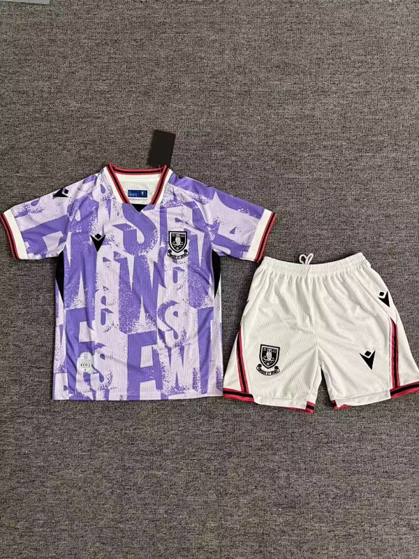 Kids Sheffield Wednesday Away Soccer Uniform 25 26-junyi