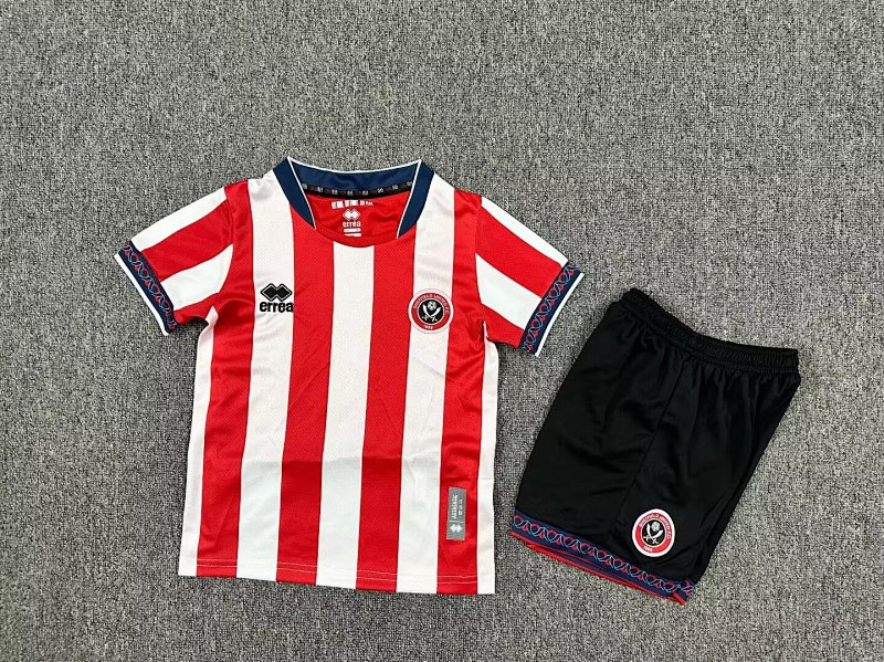 Kids Sheffield United Home Soccer Uniform 25 26-1040
