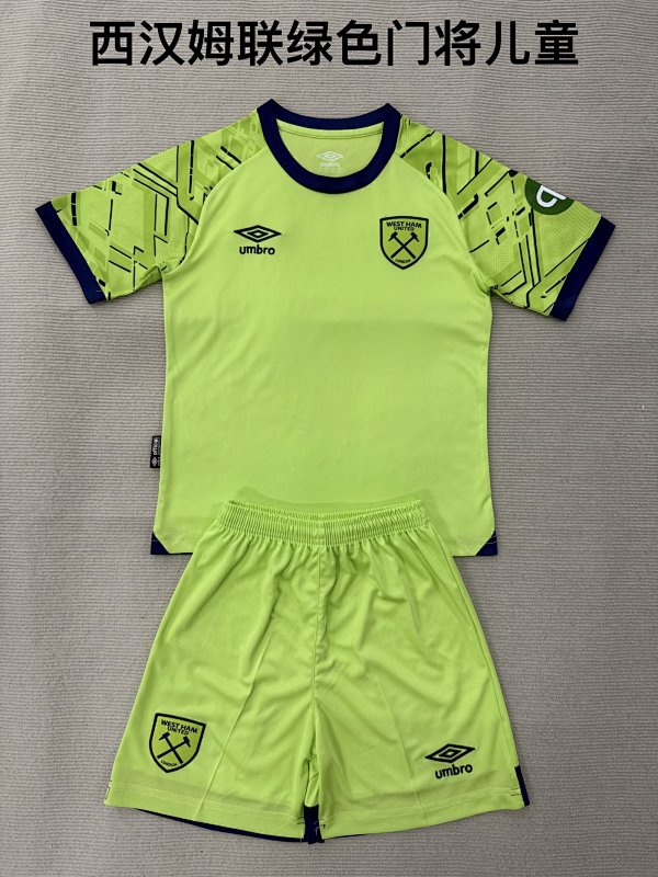 Kids West Ham United Goalkeeper Soccer Uniform 25 26