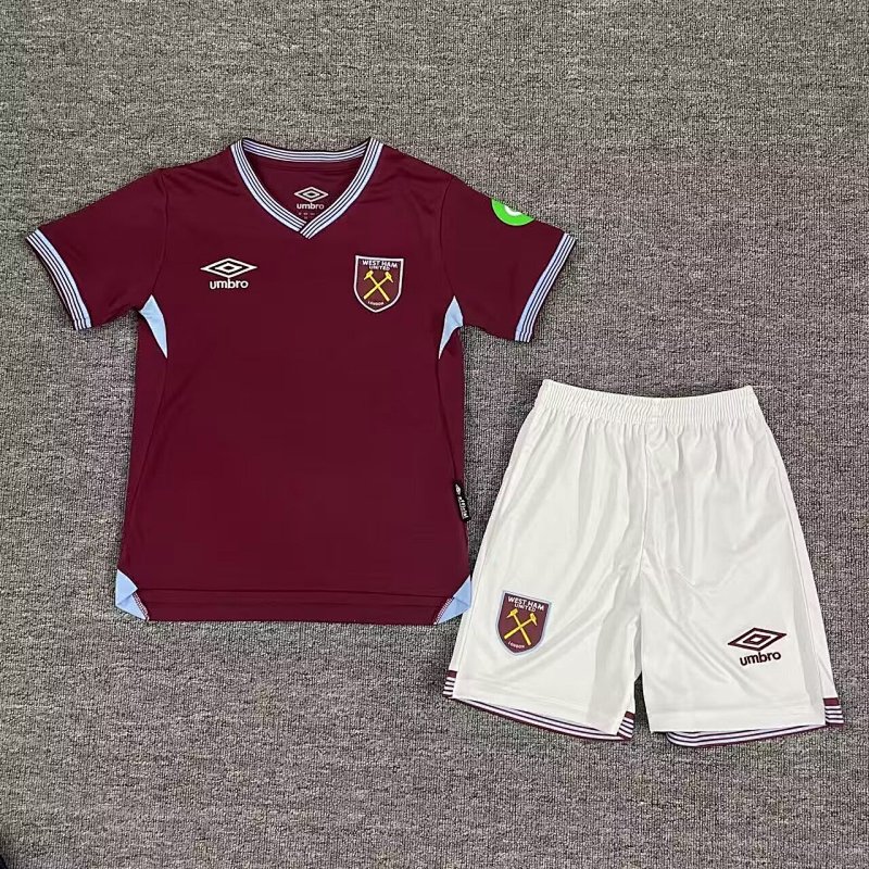 Kids West Ham United Home Soccer Uniform 25 26