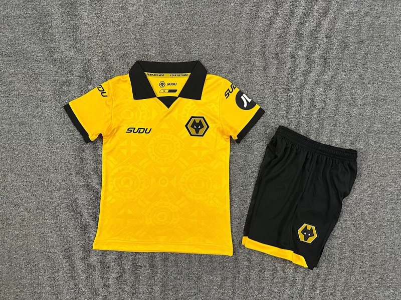 Kids Wolve Home Soccer Uniform 25 26-1040