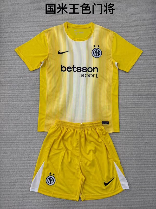 Adults And Kids Inter Goalkeeper Soccer Uniform 2025 2026-Li