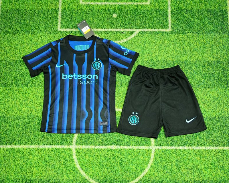 Kids Inter Home Soccer Uniform 2025 2026-abc