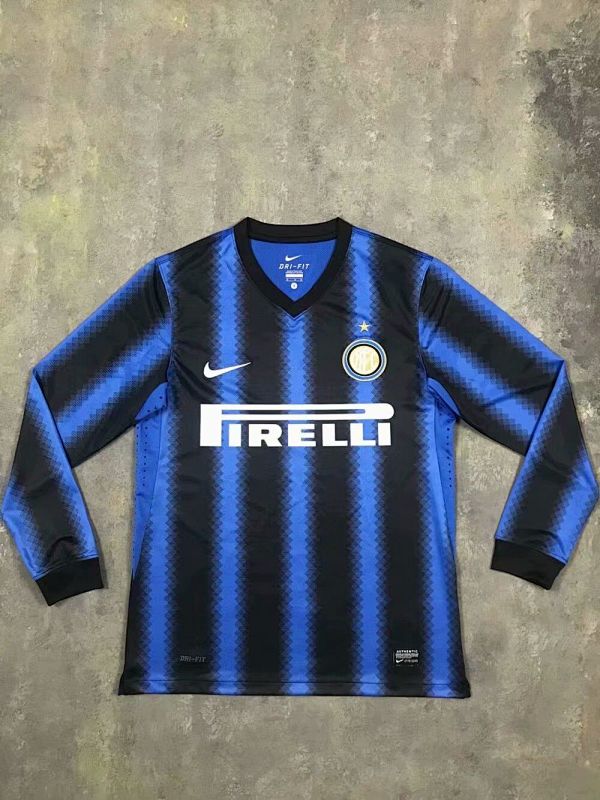 Inter Retro Home Long Sleeve Soccer Jersey 2010 11