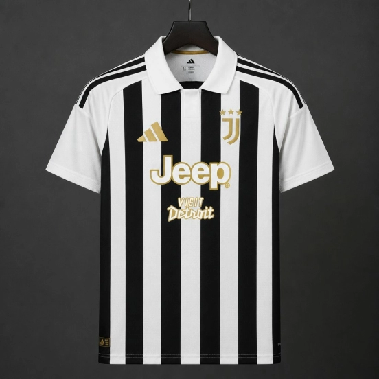 27 Juventus Jersey With Jeep Visit Detroit Sponsor