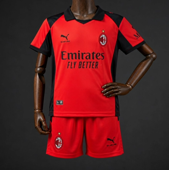 26 Kids AC Milan x Slam Jam Limited Edition Long Sleeve Red Forth Jersey