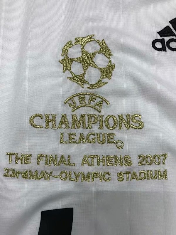 2006-2007 AC Champions League Final Away White Retro Soccer Jersey Shirt S-XXL