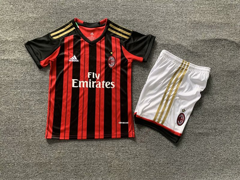 Retro Kids AC Home Soccer Uniform 2013 2014-c1040