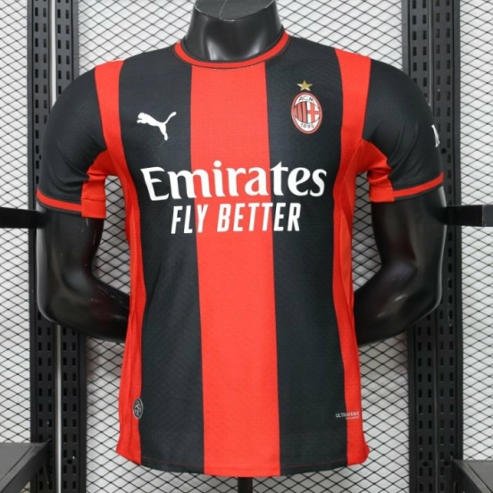 Player Version 26-27 AC Milan Red & Black Vertical Stripe Jersey