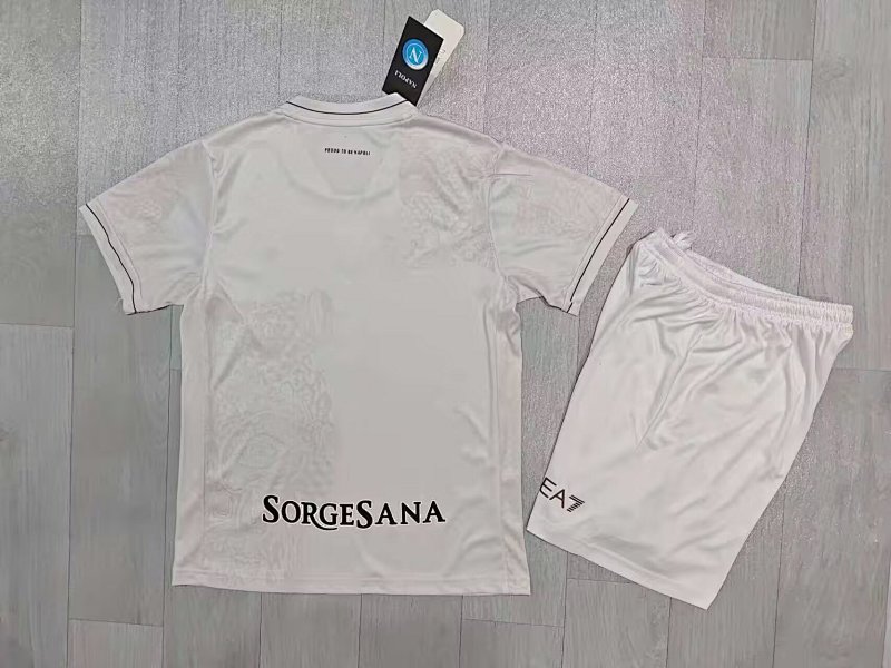 Kids Napoli Away Soccer Uniform 25 26