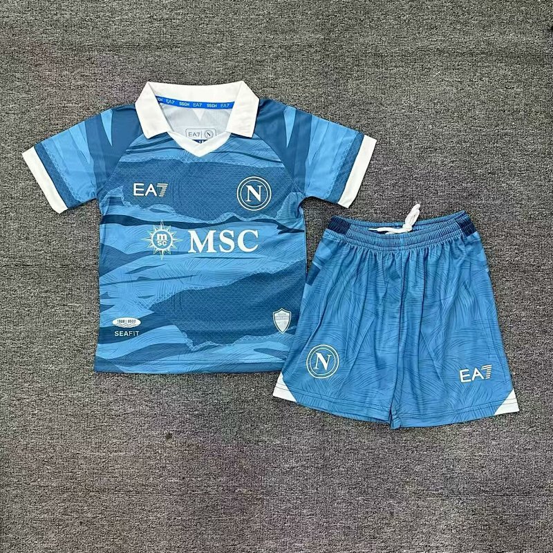 Kids Napoli Fourth Soccer Uniform 2025 2026-wande