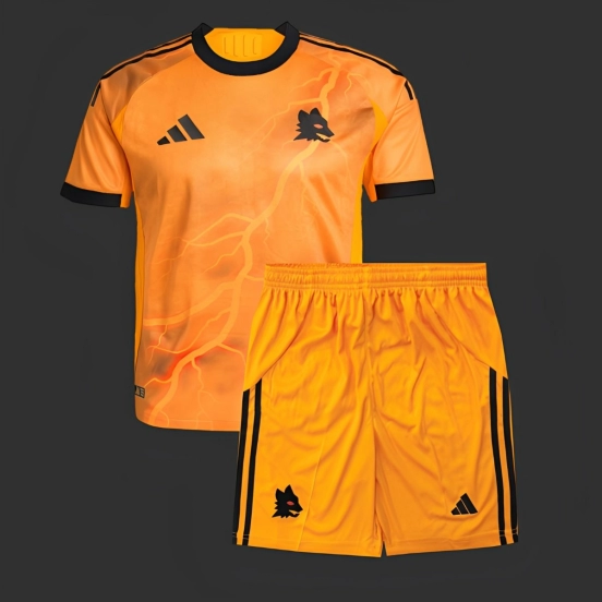26 Kids AS Roma Away Yellow Jersey