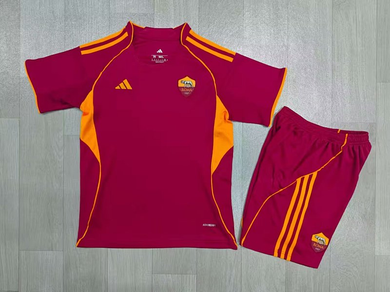 Kids Roma Home Soccer Uniform 25 26