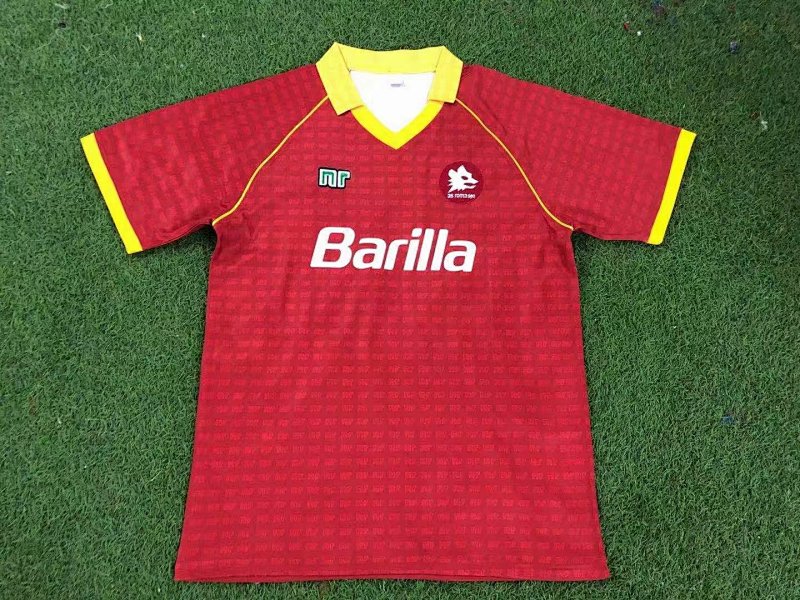 Roma Retro Home Soccer Jersey 1990 91
