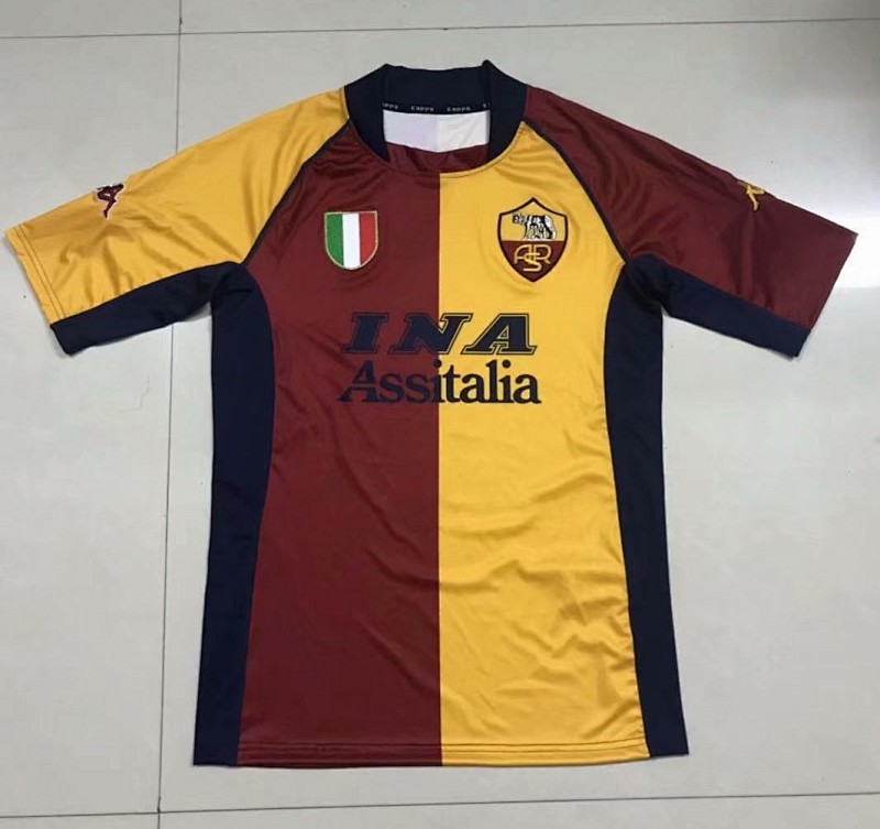 2001-2002 Roma Champions League Home Retro Soccer Jersey Shirt S-XXL