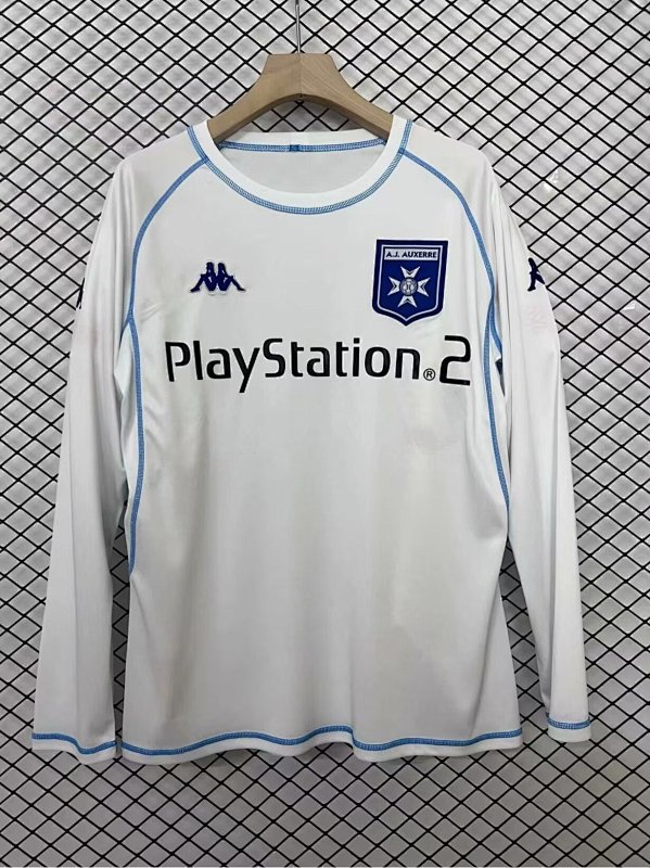Retro Auxerre Home Long Sleeve Soccer Jersey 2003 2004-baiyue