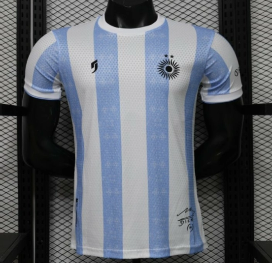 Player Version 2027 Argentina White & Light Blue Stripe Maradona Tribute Jersey