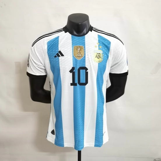 Player Version 3 Stars 2022 Argentina MESSI #10 Jersey With World Cup Champion Patches