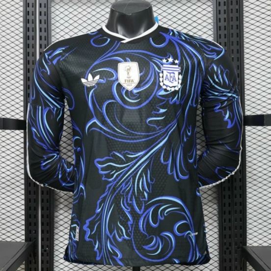 Player Version 26-27 Argentina Black & Blue Long Sleeve Jersey