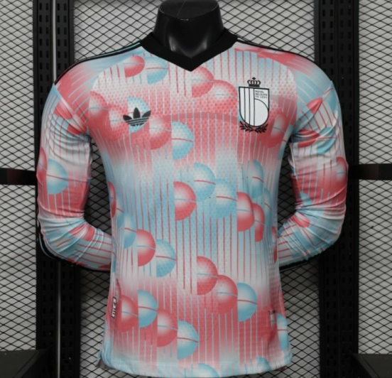Player Version 26-27 Belgium Frozen Blue & Pink Away Long Sleeve Jersey