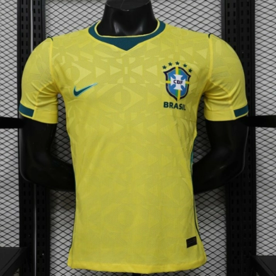 Player Version 2026 Brazil Yellow Geometric Pattern Jersey