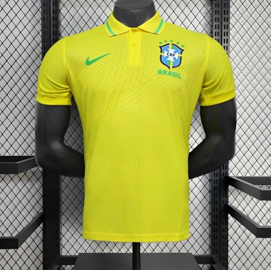 26 Player Version Brazil POLO Yellow Jersey