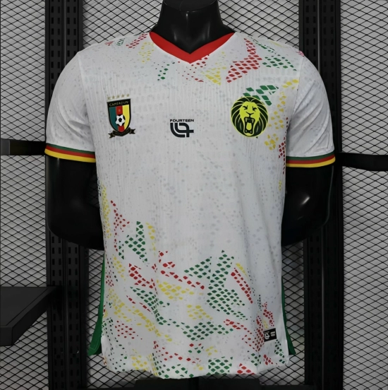 2026 Player Version Cameroon White with Red, Dot Pattern Jersey