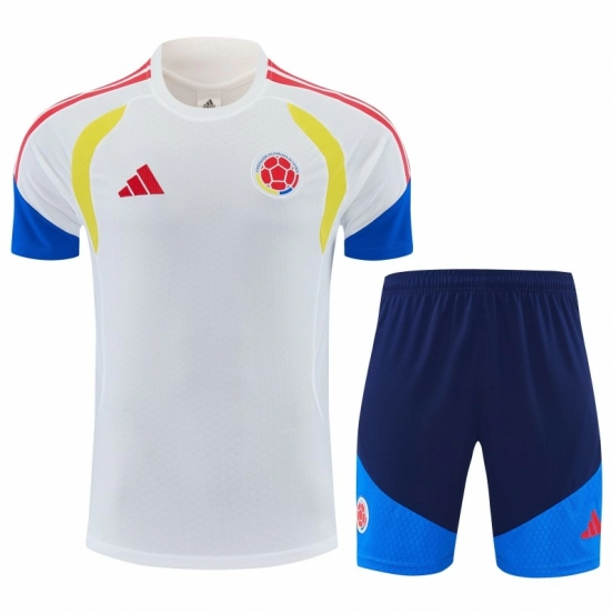 27 Colombia White Short Sleeve+Soccer Shorts