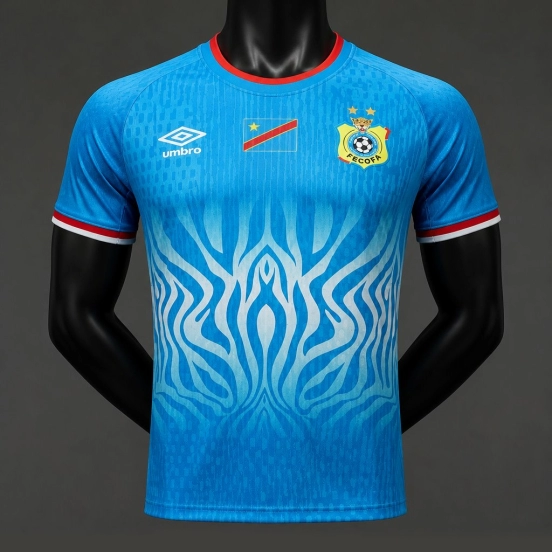 Player Version 2026 DR Congo Sky Blue Flame Jersey